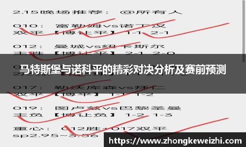 马特斯堡与诺科平的精彩对决分析及赛前预测